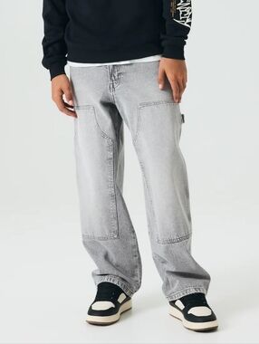 H&M Gray Baggy Carpenter Jeans Size 20 14Y